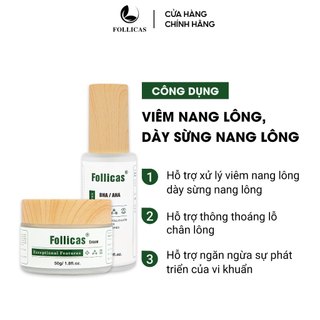  Kem Bôi Và Xịt Mụn Lưng Viêm Nang Lông FOLLICAS Cải Thiện Viêm Lỗ Chân Lông Mụn Cơ Thể Dày Sừng Nang Lông 