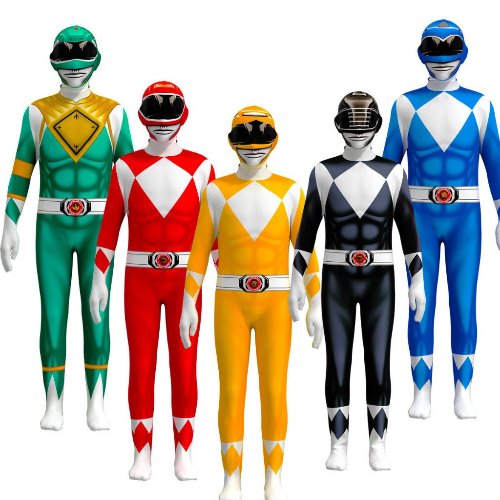 Trang Phục Hoá Trang 5 Anh Em Siêu Nhân Dành Cho Trẻ Em, Bộ Đồ Cosplay Power Rangers Biệt Đội Siêu N