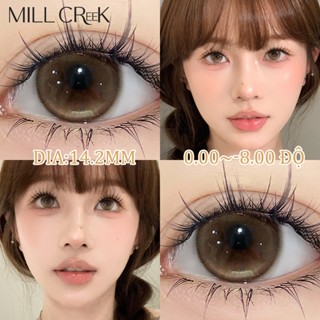 ống kính 14.2MM kính áp tròng màu nâu millcreek tự nhiên thoải mái sử dụng hàng ngày hàm lượng nước 55%