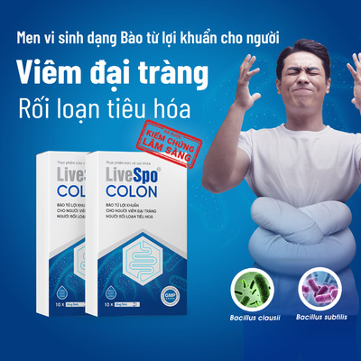 Combo 2 Hộp Bào tử lợi khuẩn LiveSpo Colon dùng cho Viêm Đại Tràng, Tiêu chảy, Táo bón(10 ống)