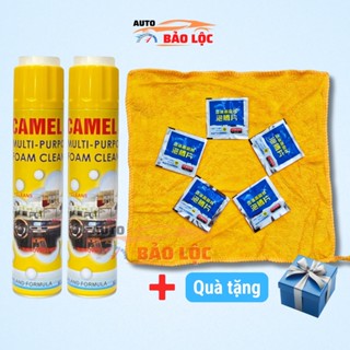 Combo Chai Xịt Bọt Camel Vệ Sinh Nội Thất Ô Tô Đa Năng Foam Cleaner 650ml Màu Vàng Thái Lan - Auto Bảo Lộc