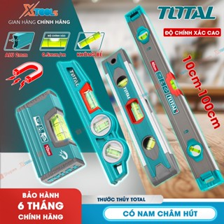  Thước thủy mini hợp kim nhôm siêu bền TOTAL thước thủy cân bằng có nam châm độ chính xác cực cao 0.5mm m thước nivo 