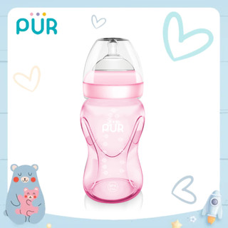 Bình sữa cổ rộng Pur Advanced Plus 250ml, có sẵn 1 núm size M (3-6th) trong bình