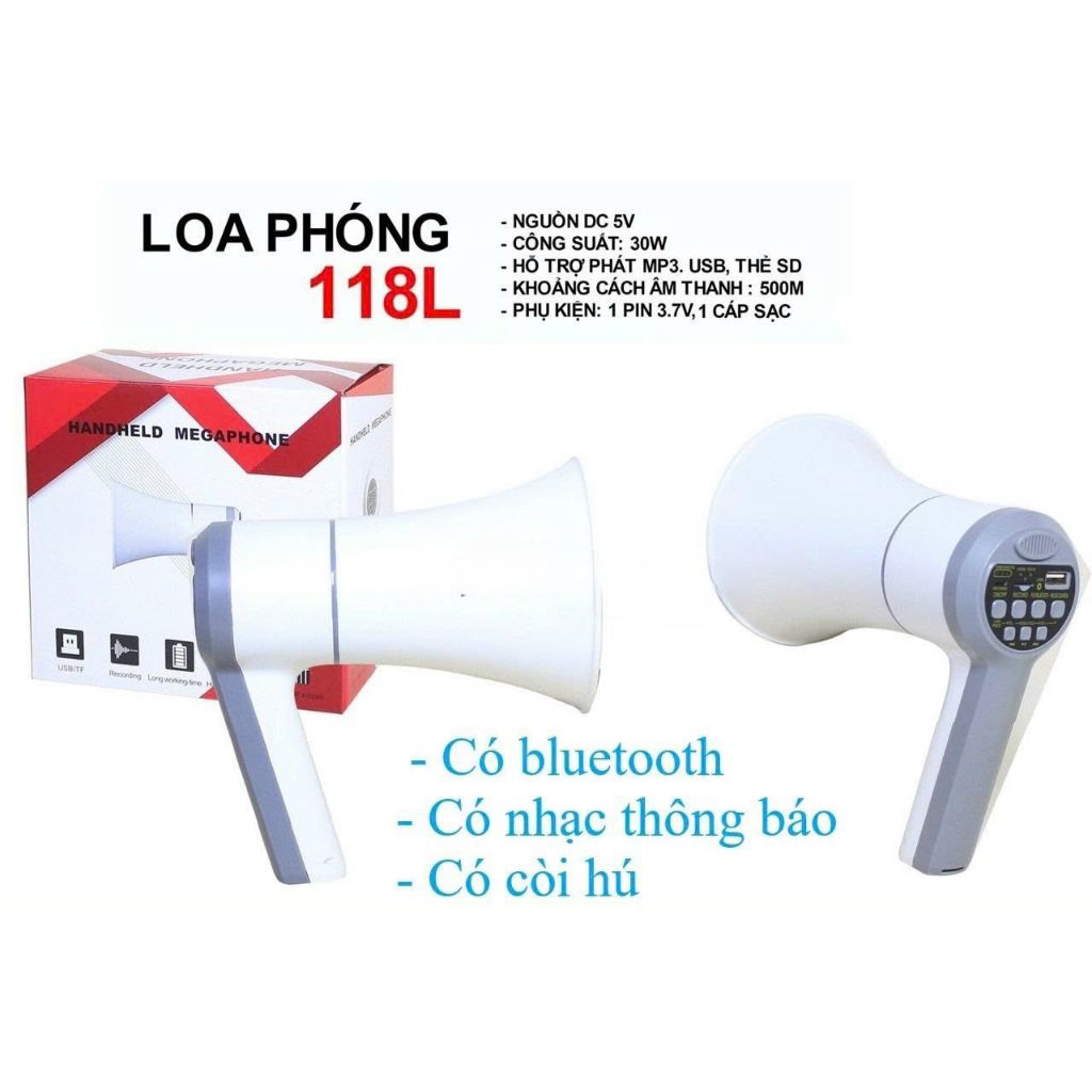 [KÈM PIN SẠC]Loa cầm tay phóng thanh chính hãng, rao hàng, hoạt náo viên ngoài trời Sunrise 118L có 