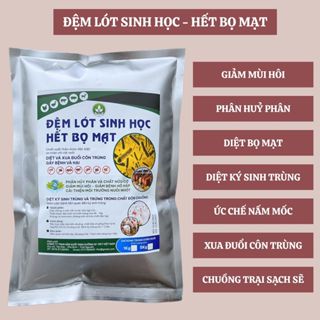 Gói 1kg Đệm Lót Sinh Học Hết Bọ Mạt , Giảm Mùi Hôi, Diệt Ký Sinh Trùng Nấm Mốc, Chuồng Trại Sạch Sẽ