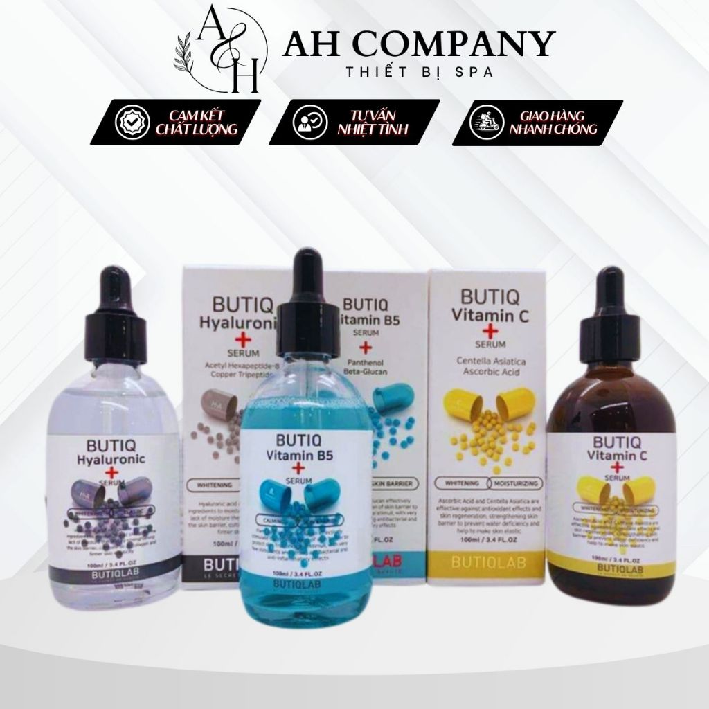 Serum Vitamin B5 BUTIQ | Vitamin C | HA tinh chất dưỡng trắng da B5 lo 100ml