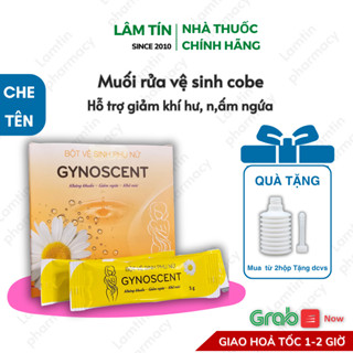 ( Mua từ 2h Tặng Quà ) Dụng cụ rửa phụ khoa và muối gynoscent hỗ trợ làm sạch vùng kín, giảm n,ấm ngứa cô bé hộp 30 gói