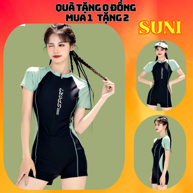 Bộ đồ bơi liền thân jumsuit kín đáo quần đùi áo bikini 1 mảnh thể thao Pickleball năng động JUM SPOR