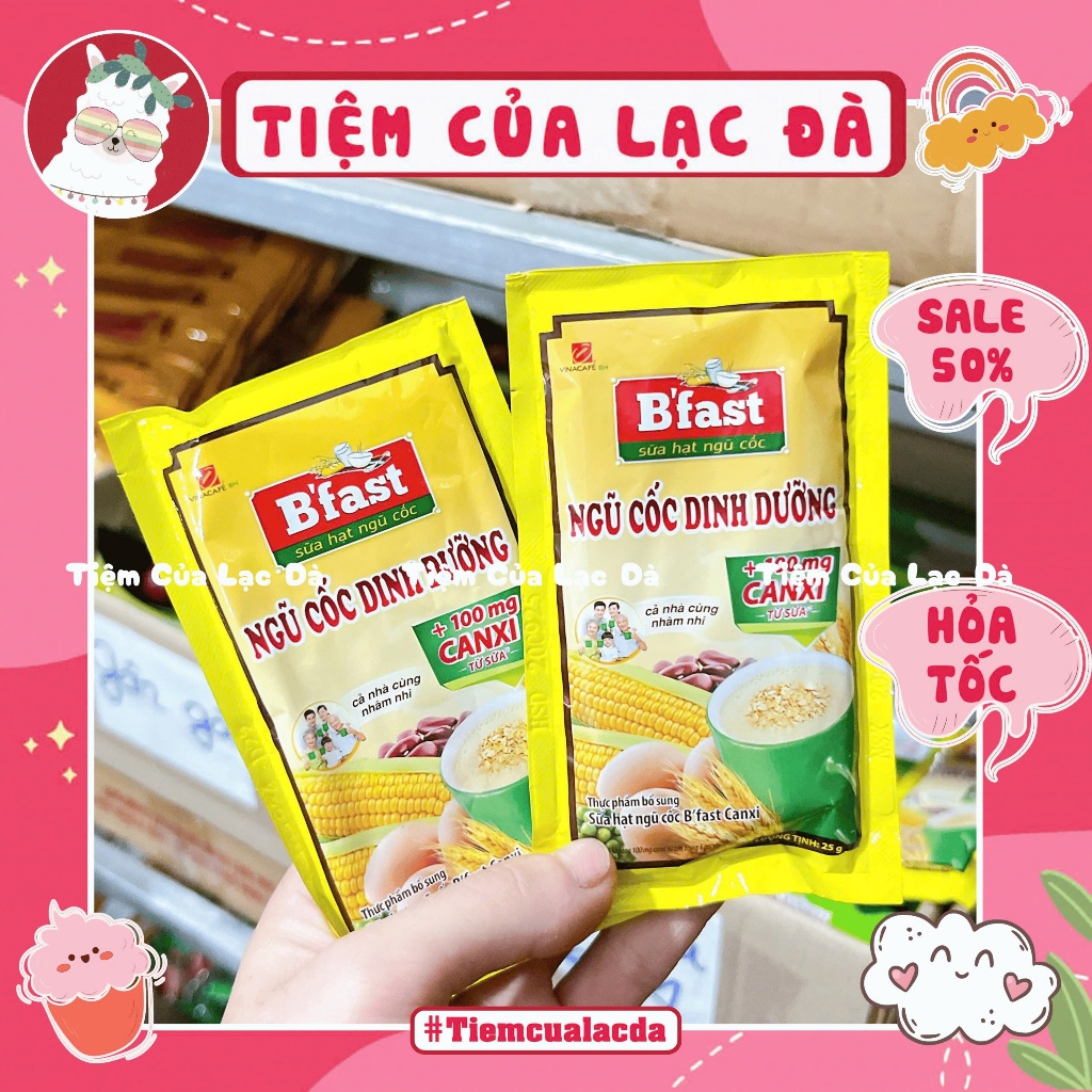 Ngũ cốc dinh dưỡng CANXI Bfast Vinacafe (Gói 25g) - Ngũ cốc tuổi thơ thơm ngon, đồ ăn vặt
