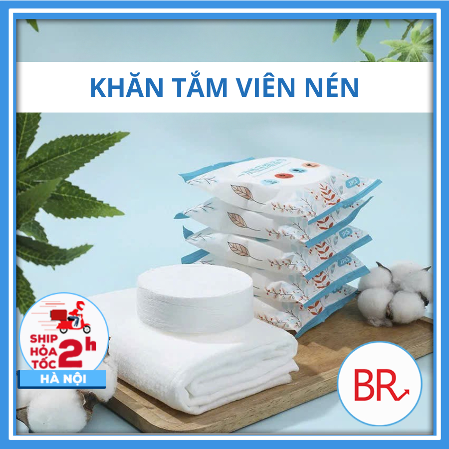 [Hàng dày LOẠI 1] Combo Khăn tắm viên nén du lịch dùng một lần, Khăn tắm cotton tiện lợi 01596