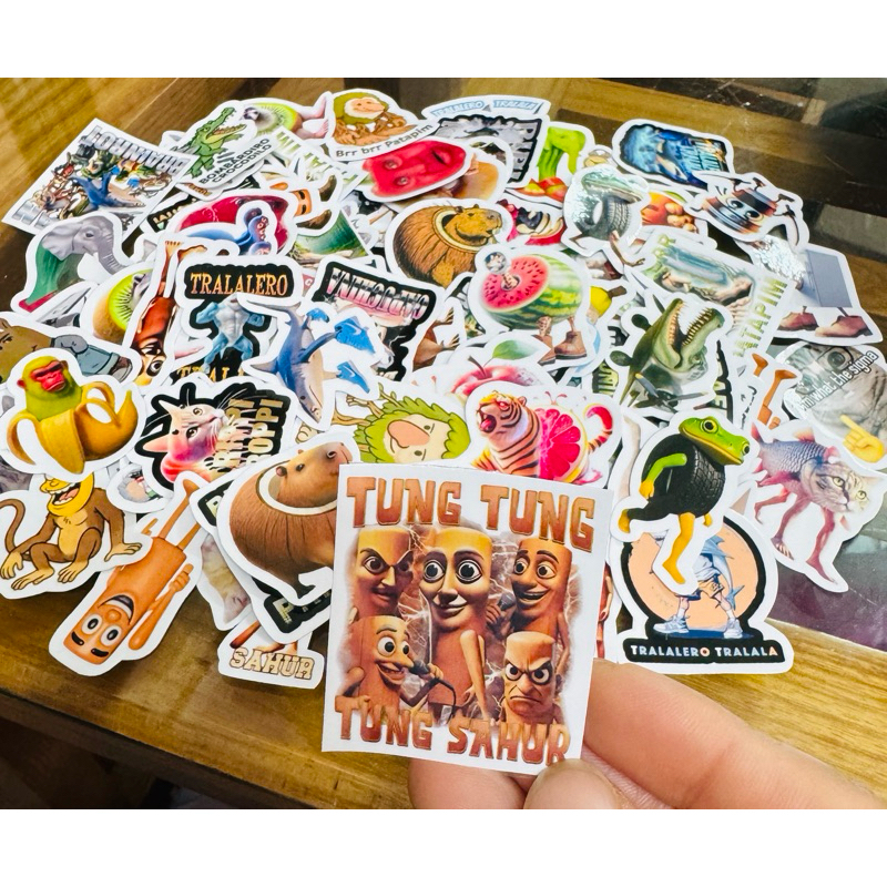 sticker dán Calcos Italian Brainrot V2 90 hình , Para Termo Mate Compu/ ảnh dán meme italian brainro