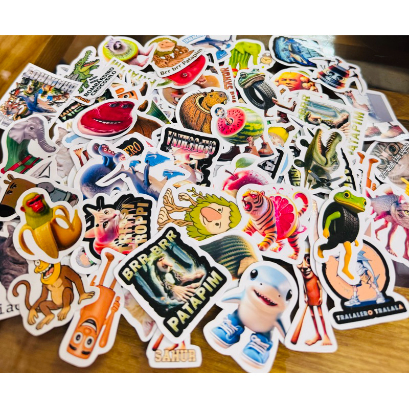 Sticker meme italian brainrot 90 ảnh khác nhau bóc dán/ hình dán italian brainrot sửa h