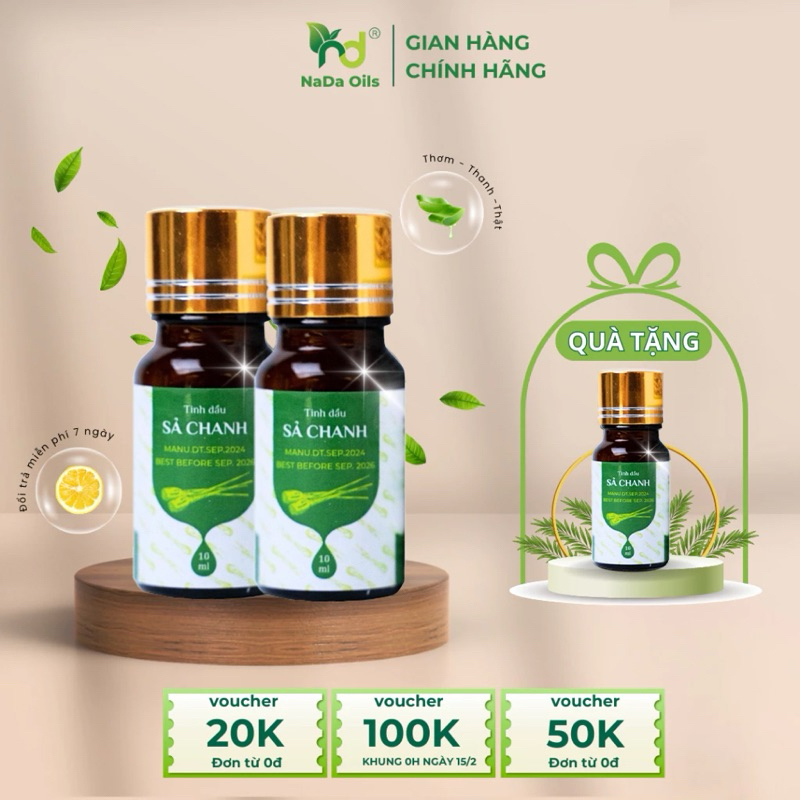 [MUA 2 TẶNG 1] Tinh dầu nguyên chất NaDa Oils | 10ml | 26 mùi hương |