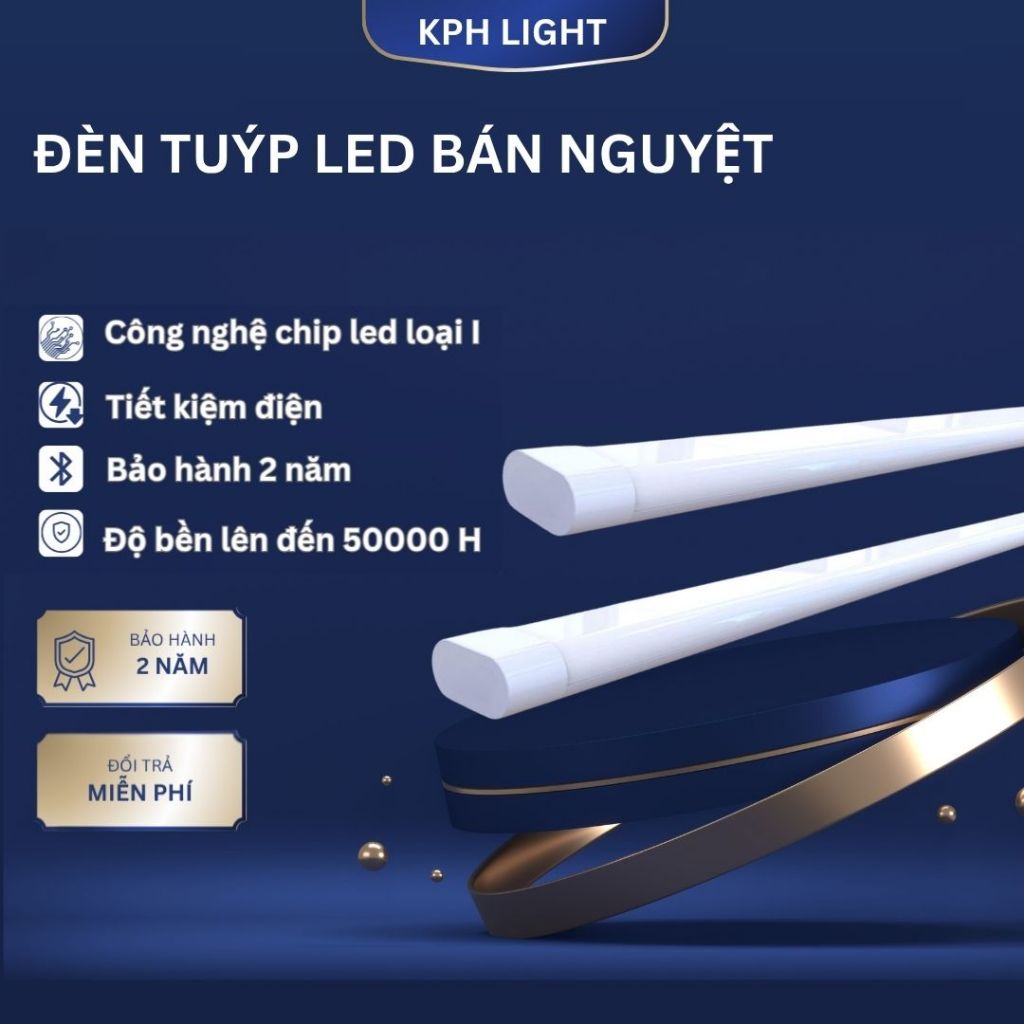 Đèn Tuýp Bán Nguyệt | Công Suất 40W 60W 120cm Đèn Chiếu Sáng Hộ Gia Đình | Bảo Hành 2 Năm