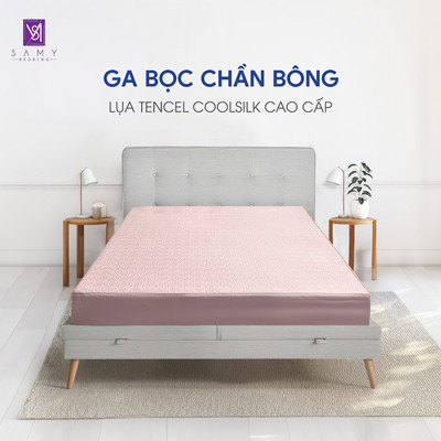 Ga Bọc Chần Bông Lụa Tencel Coolsilk SAMY BEDDING Cao Cấp Mềm Mại Thoáng Mát
