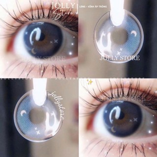   6M  Lens Kính áp tròng 644 Blue JOLLY STORE không giãn 14.0mm LUNA EYES 