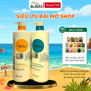 Cặp Dầu Gội Xả Olexrs Argan Oil Collagen Hair Salon 960ml - Dầu Gội Cặp Chính Hãng (Vàng)