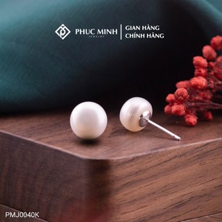  Bông tai bạc nữ PMJ Khuyên tai ngọc trai tròn nhiều màu thanh lịch PMJ0040K Phúc Minh Jewelry 