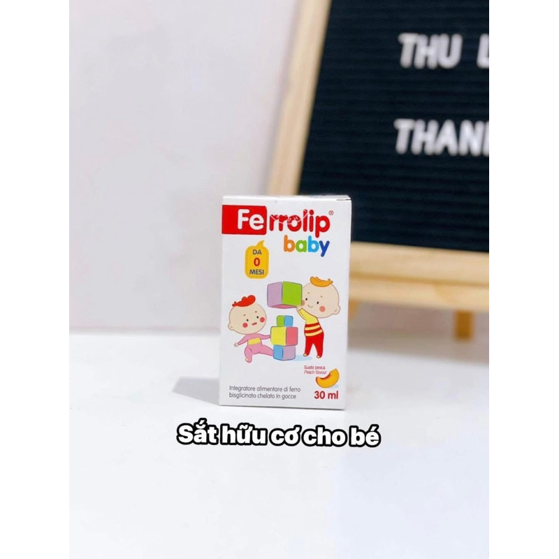 Siro vitamin Ferrolip Baby 30ml vị đào thơm ngon, bổ sung sắt cho bé