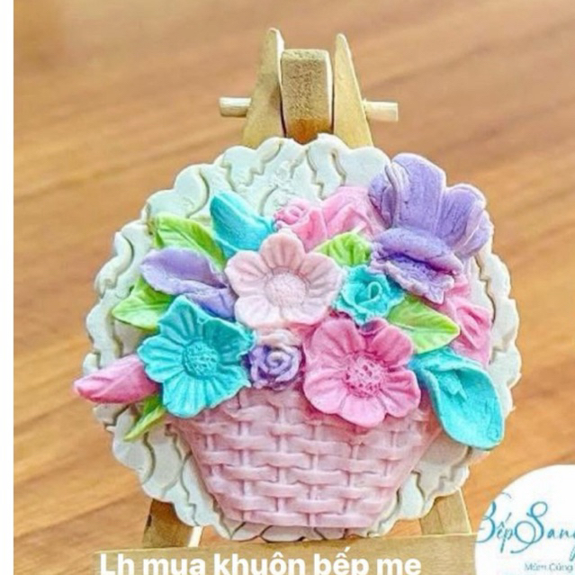 Khuôn silicon giỏ hoa cạn ép đậu socola thạch rau câu