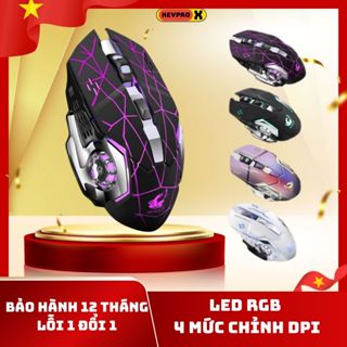 Chuột Gaming không dây Wolf X8 LED 7 Màu RGB, Pin Có Thể Sạc Dùng Cực Lâu