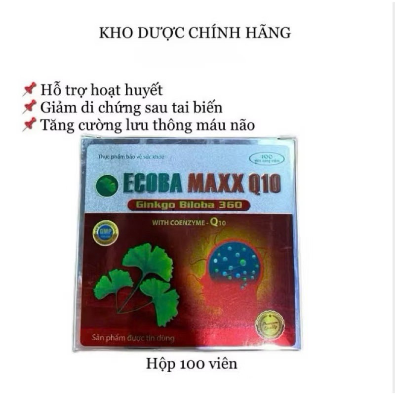 HOẠT HUYẾT DƯỠNG NÃO, bền thành mạch GINKGO BILOBA 360mg hộp 100 viên nang mềm