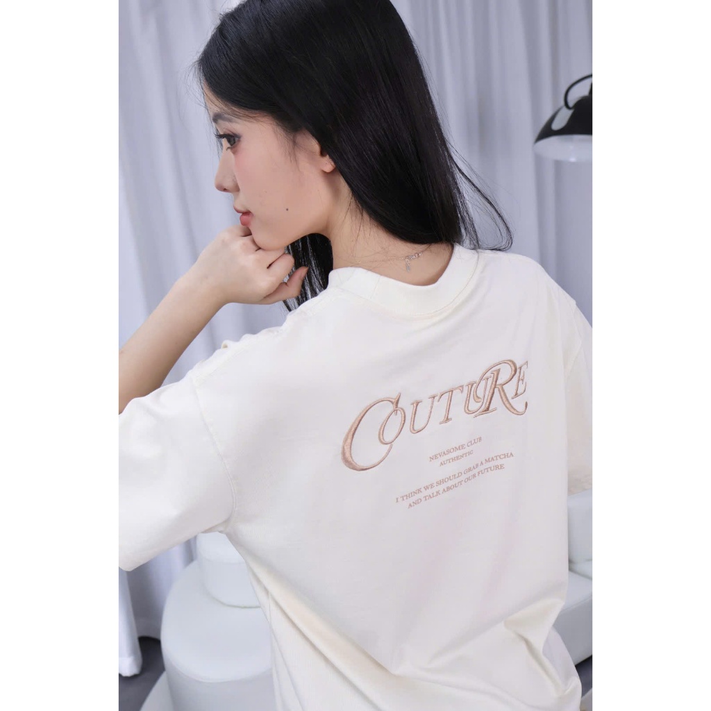 Áo Thun Boxy Couture Nevasome Cotton 250gsm Tay Lỡ Form Boxy Rộng Nam Nữ Cổ Tròn | BigBuy360 - bigbuy360.vn