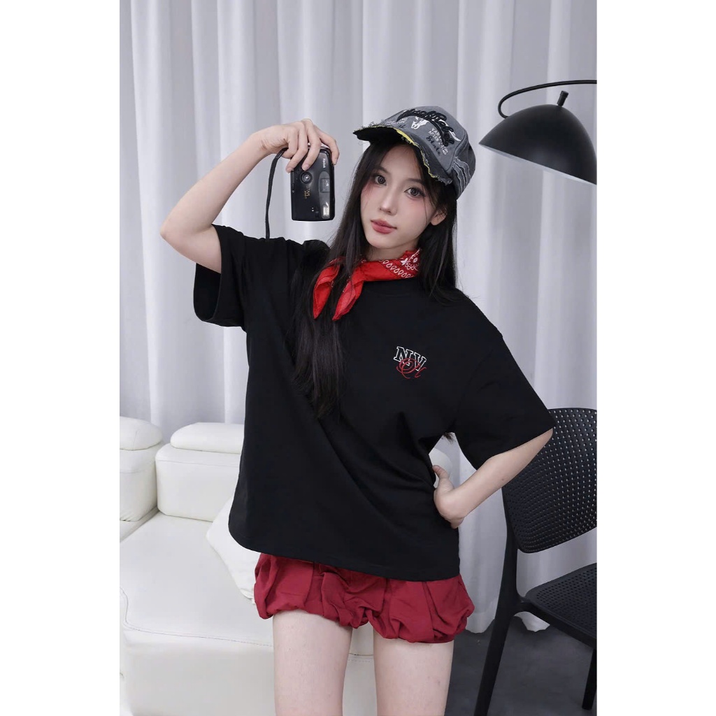 Áo Thun Boxy Couture Nevasome Cotton 250gsm Tay Lỡ Form Boxy Rộng Nam Nữ Cổ Tròn | BigBuy360 - bigbuy360.vn