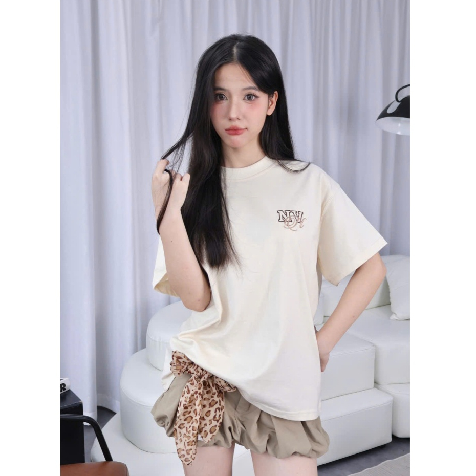 Áo Thun Boxy Couture Nevasome Cotton 250gsm Tay Lỡ Form Boxy Rộng Nam Nữ Cổ Tròn | BigBuy360 - bigbuy360.vn