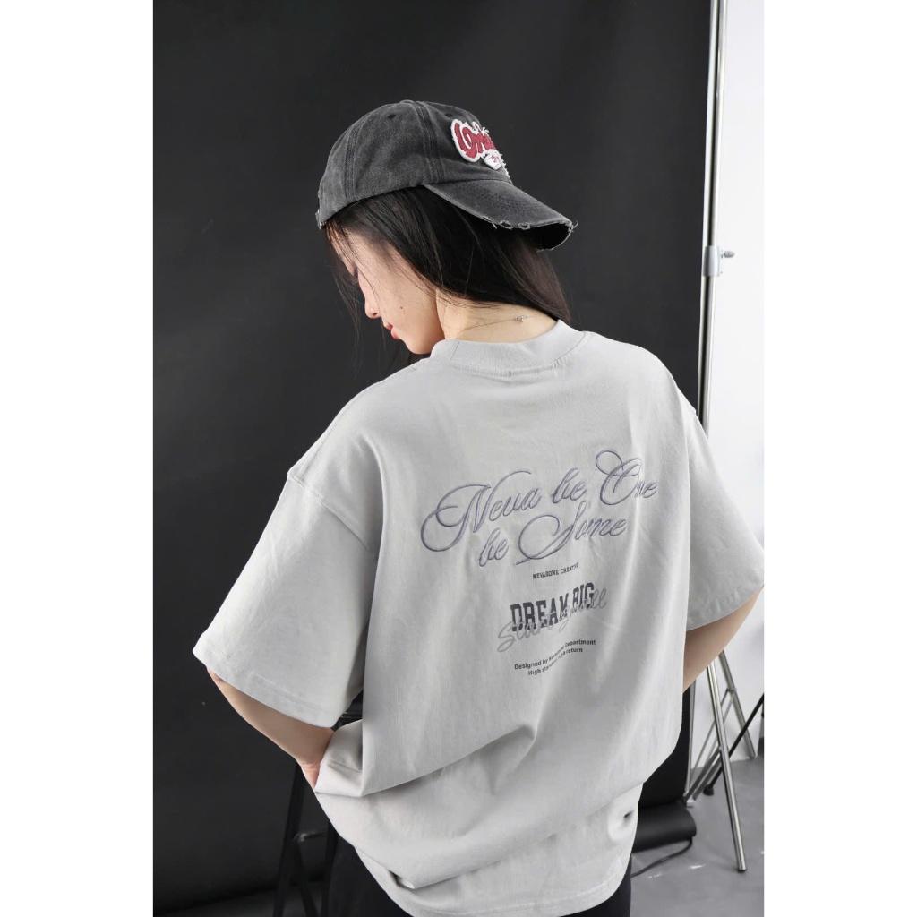 Áo Thun Boxy Dream Big Nevasome Cotton 250gsm Tay Lỡ Form Boxy Rộng Nam Nữ Cổ Tròn | BigBuy360 - bigbuy360.vn