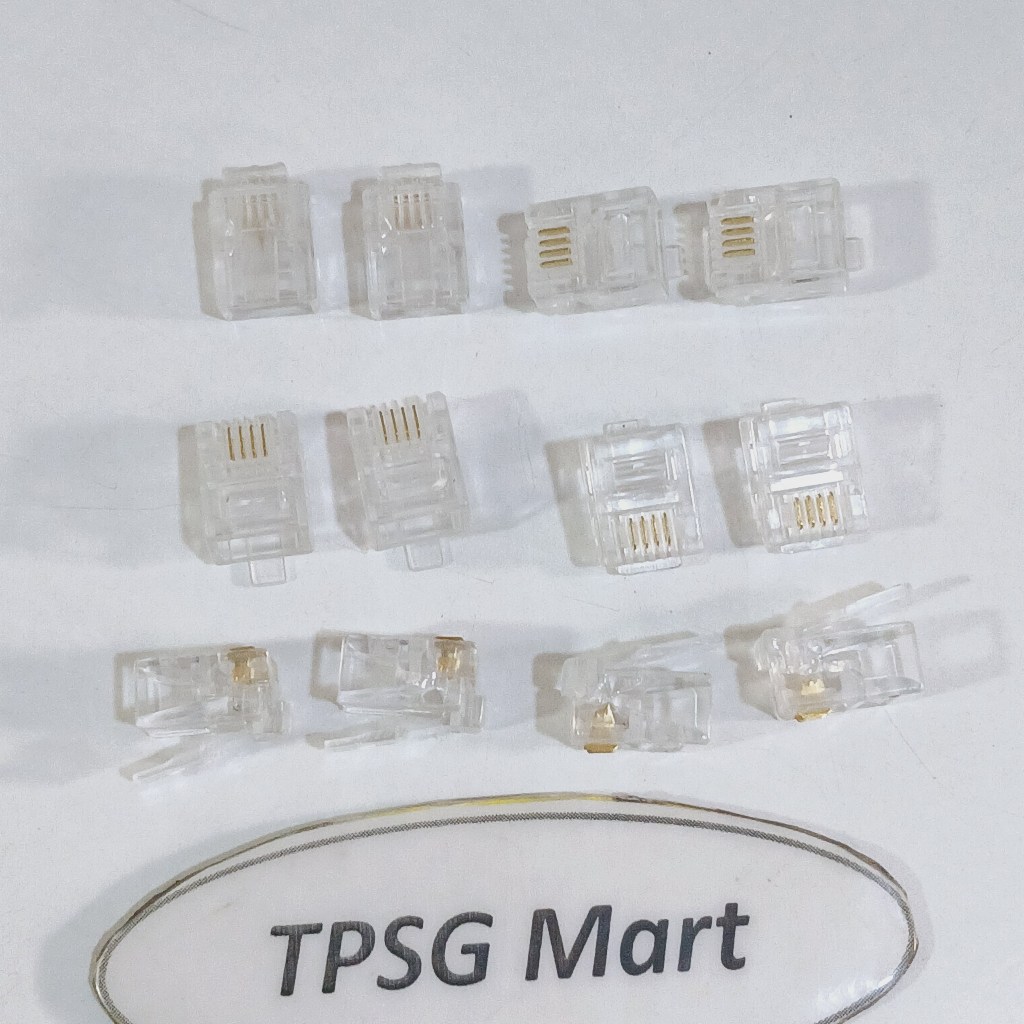 Đầu RJ11 4 Pin 6P4C (Chuẩn Rj11 6P4C, Rj11 4 Line, 4 tim, 4 Pin) dùng kết nối tín hiệu