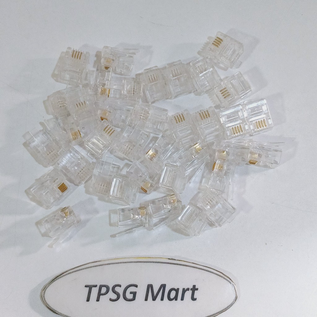 Đầu RJ11 4 line 6P4C (Chuẩn Rj11 6P4C, Rj11 4 Line, 4 tim, 4 Pin)