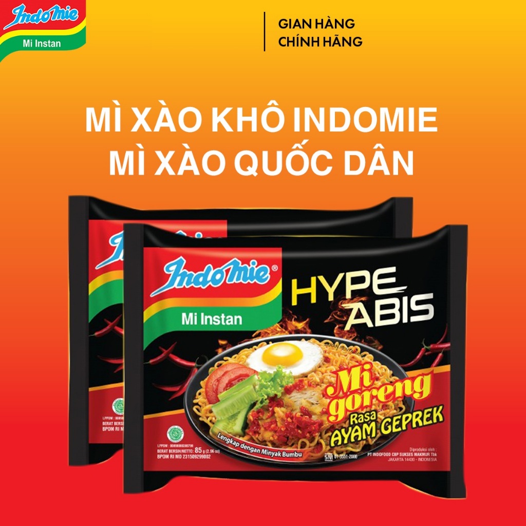   Q3  MÌ INDOMIE MÌ INDO Vị Gà Cay  Goreng Rasa Ayam Geprek  85g GÀ CAY ĐEN 