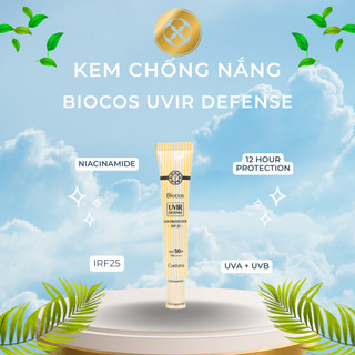 Kem chống nắng BIOCOS UVIR Defense Sun Protector – Dưỡng sáng, Mỏng nhẹ – 40g | SPF50+ PA++++ – Cho da dầu và da nhạy cả