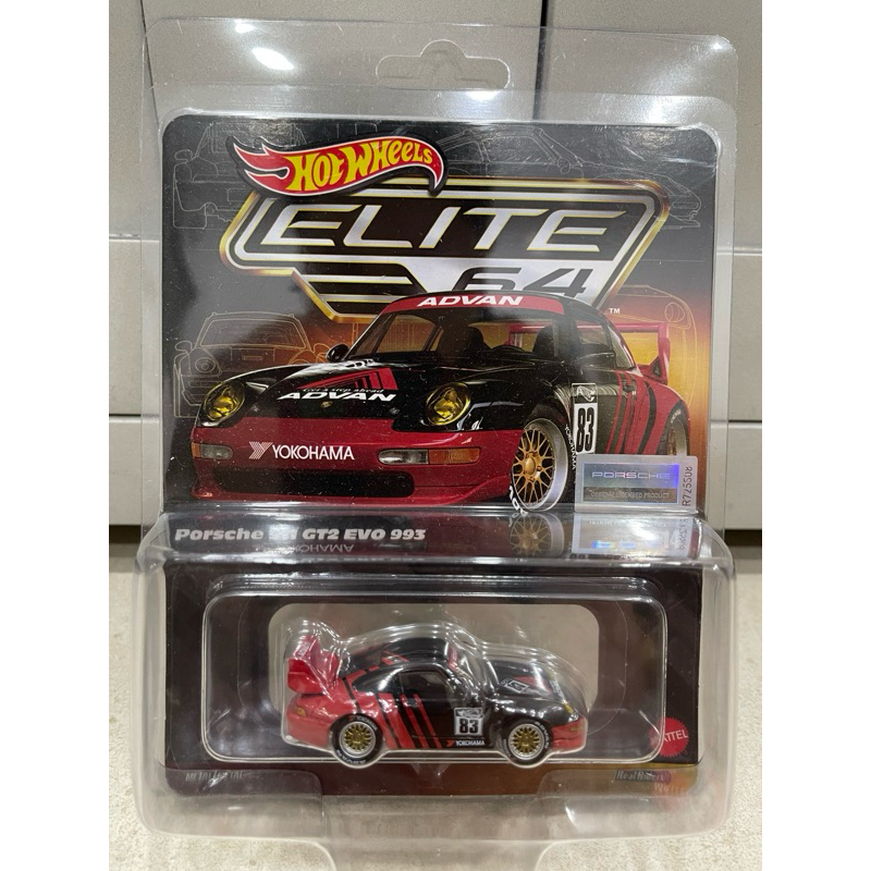 Xe mô hình đồ chơi bánh cao su Hotwheels 1:64 PREMIUM - ELITE 64 - Porsche 911 GT2 EVO 993