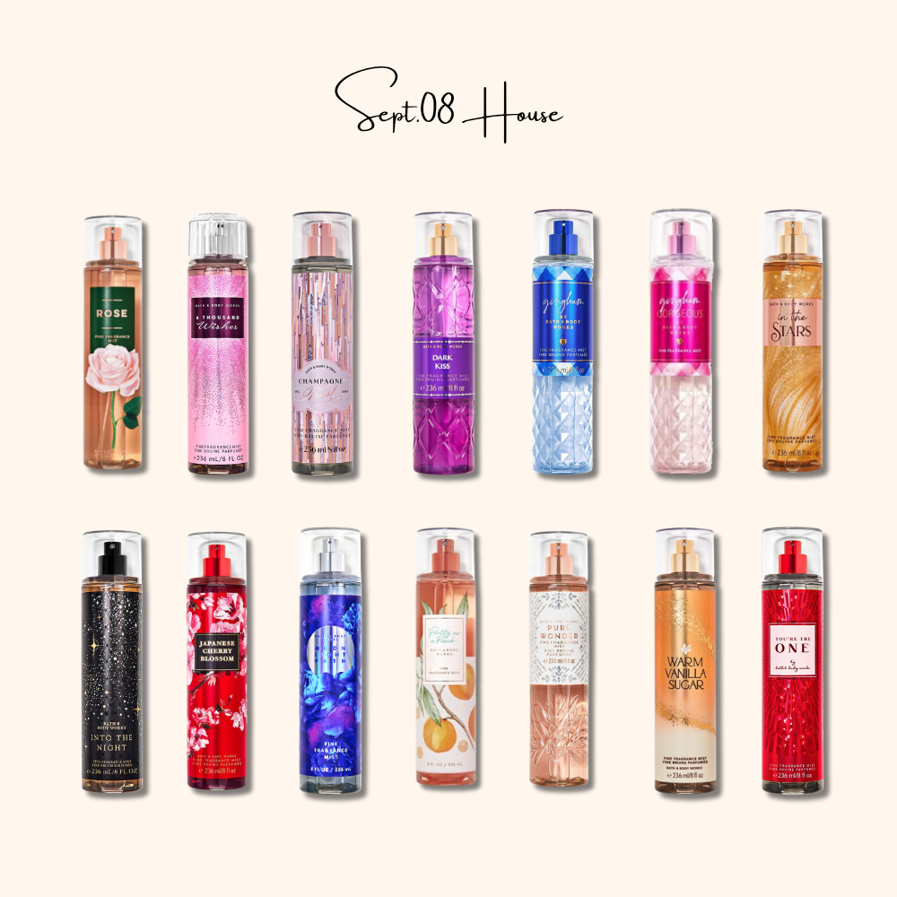 Xịt thơm toàn thân body mist Bath & Body Works hương nước hoa nhiều mùi chính hãng fullsize 236ml