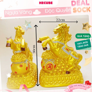  Tượng Ngựa Bệ Vàng Tài Lộc Hecube Heo Đất Lỗ Tròn Lợn Tiết Kiệm Tiền 