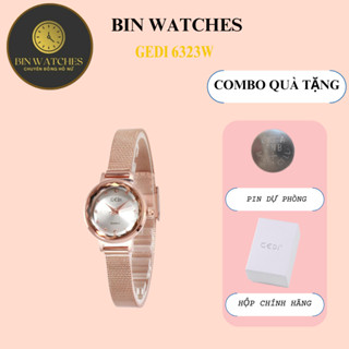 Đồng Hồ Nữ Chính Hãng GEDI 6323 Mặt Tròn Dây Kim Loại Lưới Chống Nước Thời Trang