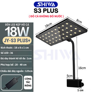  Đèn Led Trang Trí Bể Cá Thuỷ Sinh S3 PLUS - Đèn Led Kẹp Mini RGB 3 In 1 Lên Màu Cá Cực Đẹp.. SHIWA 