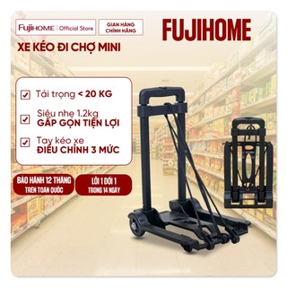  Xe kéo hàng mini gấp gọn đi chợ FUJIHOME xe đẩy hàng 2 bánh đi chợ gấp gọn mini siêu thị đa năng 
