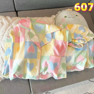  Đồ ngủ pijama đồ ngủ nữ ngắn tay hoạ tiết dễ thương đồ bộ mặc nhà Bộ đồ ngủ pyjama 607 