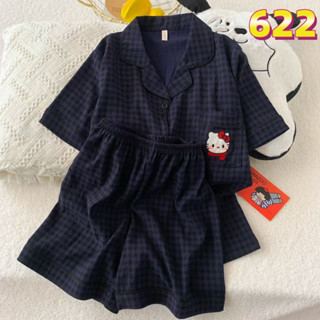 Đồ ngủ nữ pijama ngắn tay hoạ tiết dễ thương đồ bộ mặc nhà Bộ đồ ngủ Học sinh thiếu nữ pyjama 622