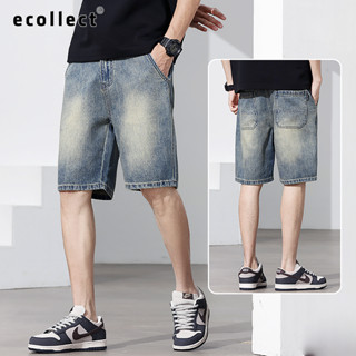 Quần Short Jean Nam ECOLLECT QS33 - Denim Vintage Rộng Rãi, Thoải Mái Cho Mùa Hè 2025