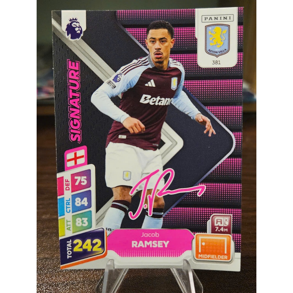 Thẻ SIGNATURE Jacob Ramsey Panini Plus Premier League 2024/2025 (Aston Villa) (24/25)