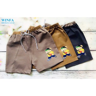  Combo 3 quần short kaki bé trai từ 3 - 50kg - mặc ở nhà đi học Winfa  - in hình 