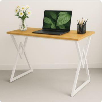 Bàn Làm Việc Khung Sắt Hình Tam Giác Sơn Tĩnh Điện Mặt Gỗ MDF – Thiết Kế Hiện Đại | BigBuy360 - bigbuy360.vn