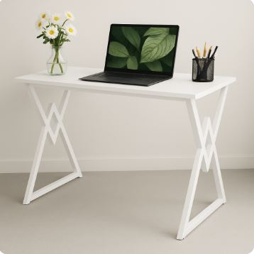 Bàn Làm Việc Khung Sắt Hình Tam Giác Sơn Tĩnh Điện Mặt Gỗ MDF – Thiết Kế Hiện Đại | BigBuy360 - bigbuy360.vn