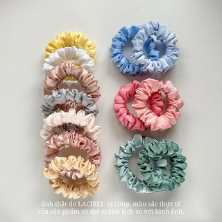 Cột tóc LACIBEL scrunchies vải lụa satin, phi lụa size to siêu phồng