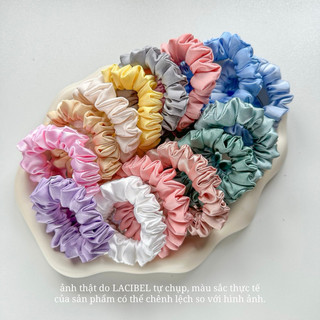 Cột tóc LACIBEL scrunchies vải lụa satin, phi lụa size to siêu phồng