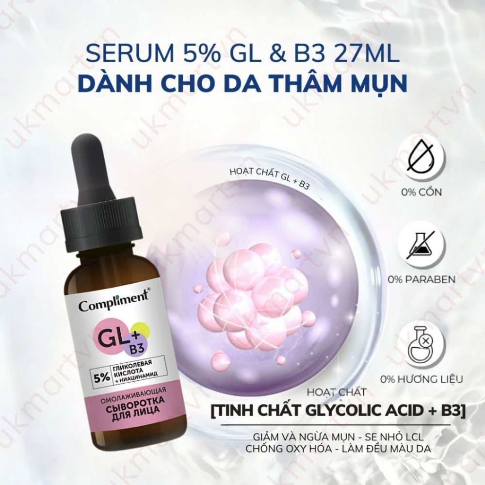 Ảnh 8 của Serum Compliment tinh chất dưỡng cải thiện, làm đẹp, cho mọi loại da 27ml